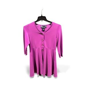 Susan Graver Lustra Knit 3/4 Sleeve Empire Waist Swing Cardigan Size XS NWOT